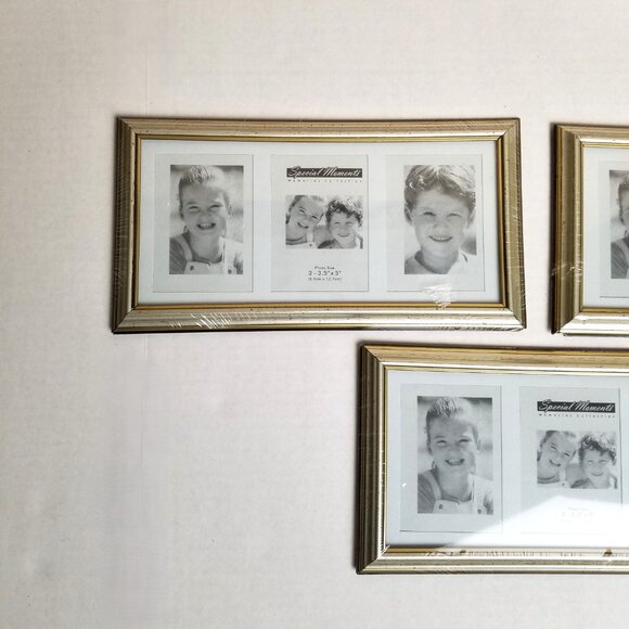 Special Moments Gold Triple Photo Frame Set 3 Collage 3x5 Elegant Home Decor - Picture 3 of 10